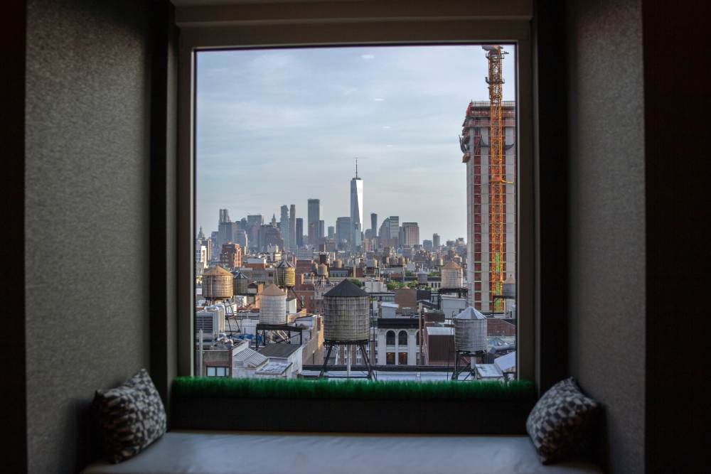 View out of hotel room in New York City